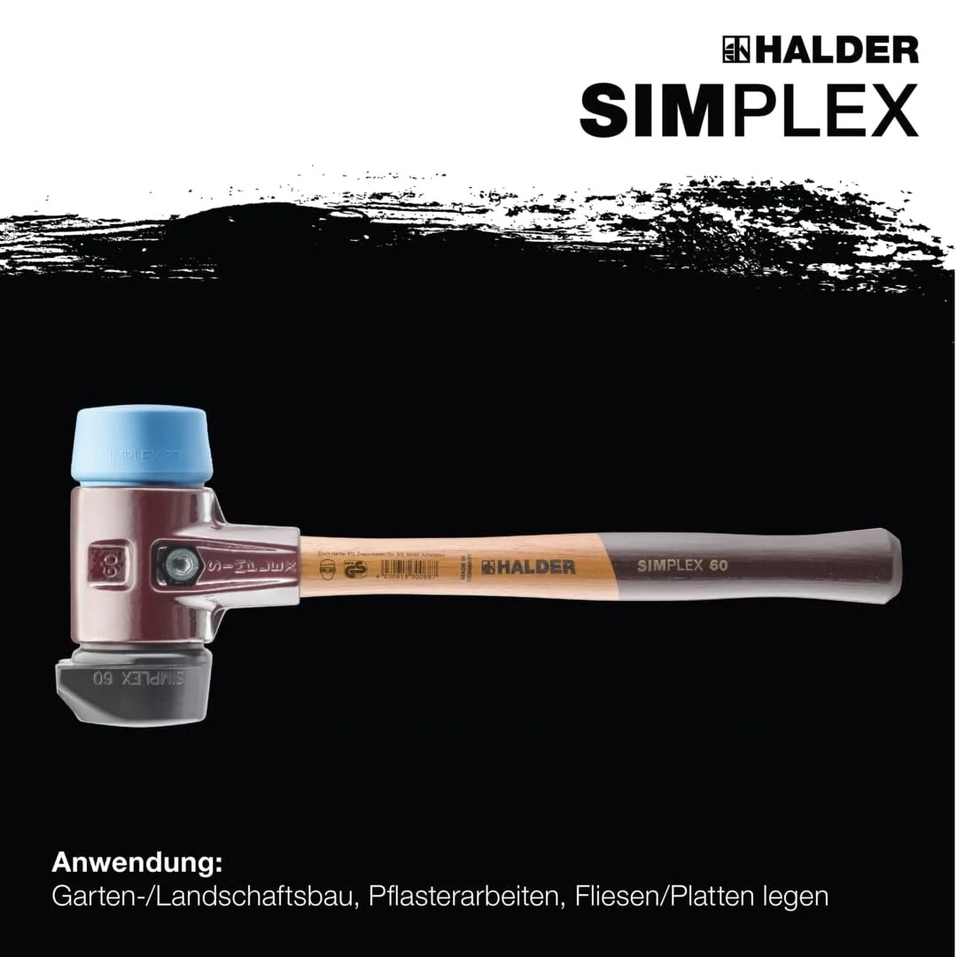 М'який молоток Simplex 3012.260 TPE-soft/гума D60 мм з дерев'яною ручкою, фото №5
