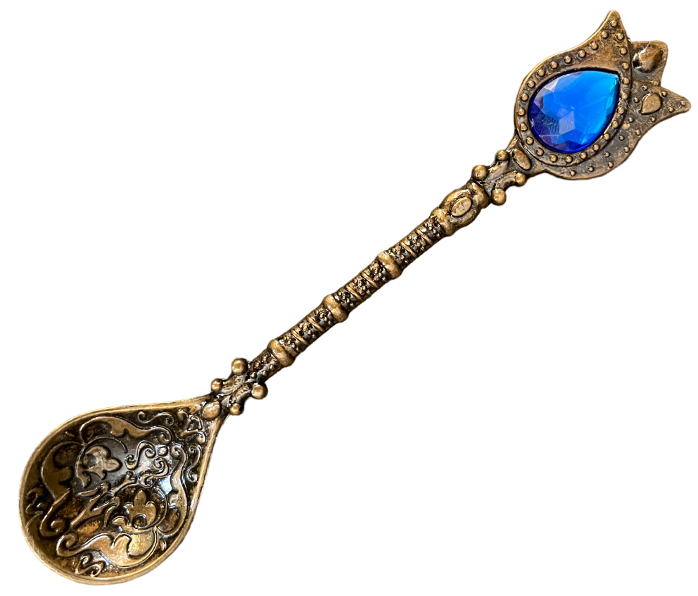 Турецкая ложка Tulip для кофе Бронза цвет синий камень 1 шт, фото №1 Турецкая ложка Tulip для кофе Бронза цвет синий камень 1 шт, фото №1