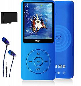MP3 плеер, с16GB Micro SD картой, Ultra Slim Музыкальный плеер со встроенным динамиком, Просмотрщик фотографий, Воспроизведение видео, FM-радио, Диктофон, Устройство для чтения электронных книг Deep Blue - Фото 1