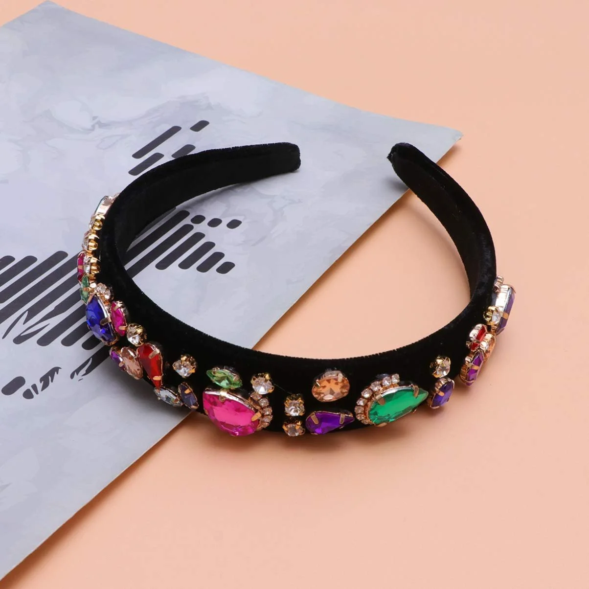 Обруч на голову HEALLILY Широка Зі Стразами Діамант Самоцвіт, фото №2