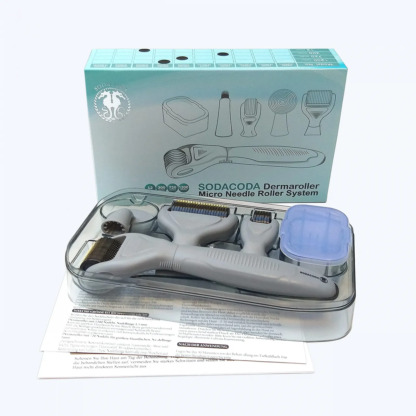 Дермаролер Sodacoda 6 в 1 набір - титанові голки для мікронідлінгу проти старіння, акне, зморшок, фото №1
