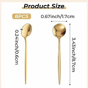 Ложка Десертна Маленька з нержавіючої сталі золота 13.3 cm, набір 8 шт synthetic.ua - Фото 1