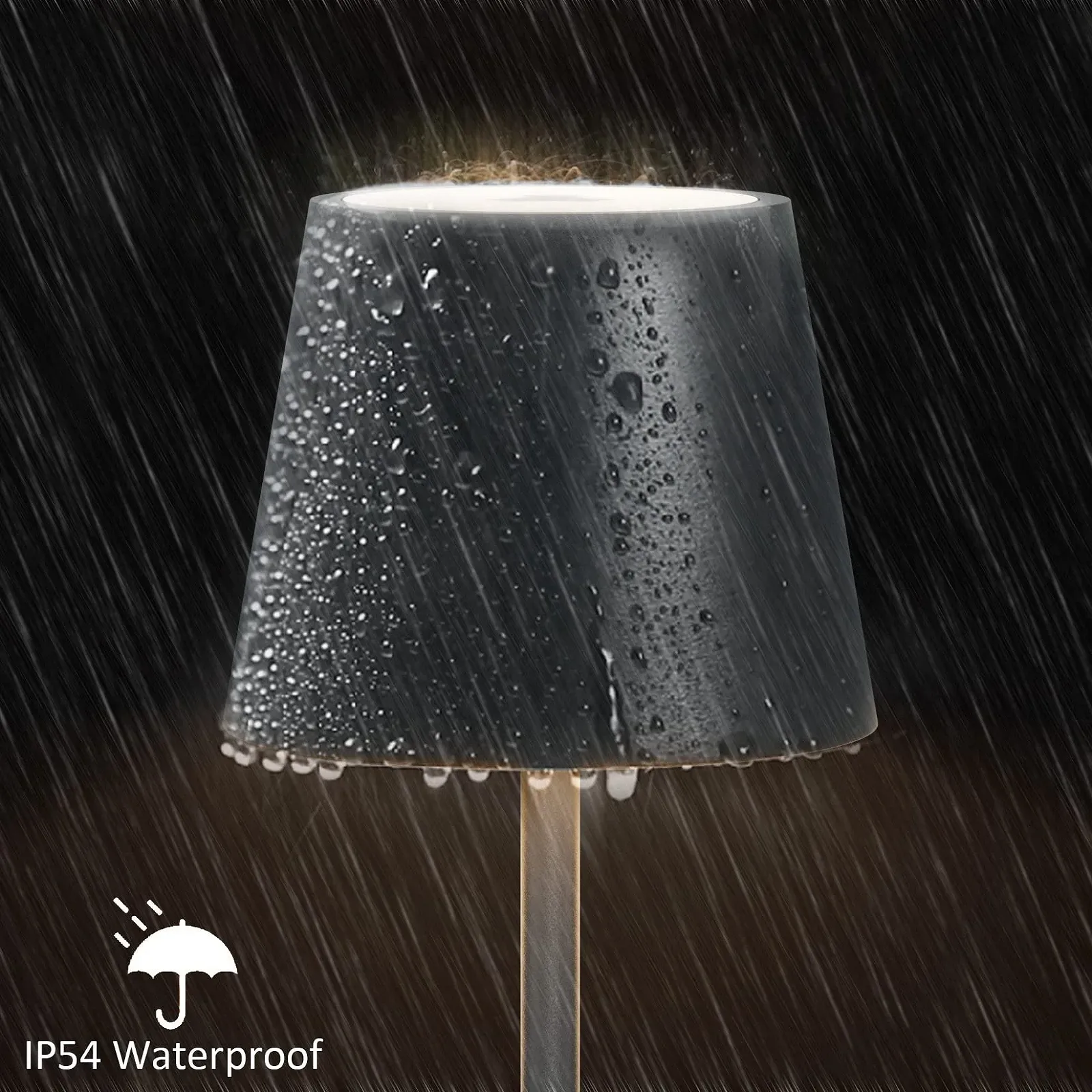 Акумуляторна світлодіодна настільна лампа K-Bright Набір 2 шт. Димування RGB USB-C IP54 Антрацит, фото №4