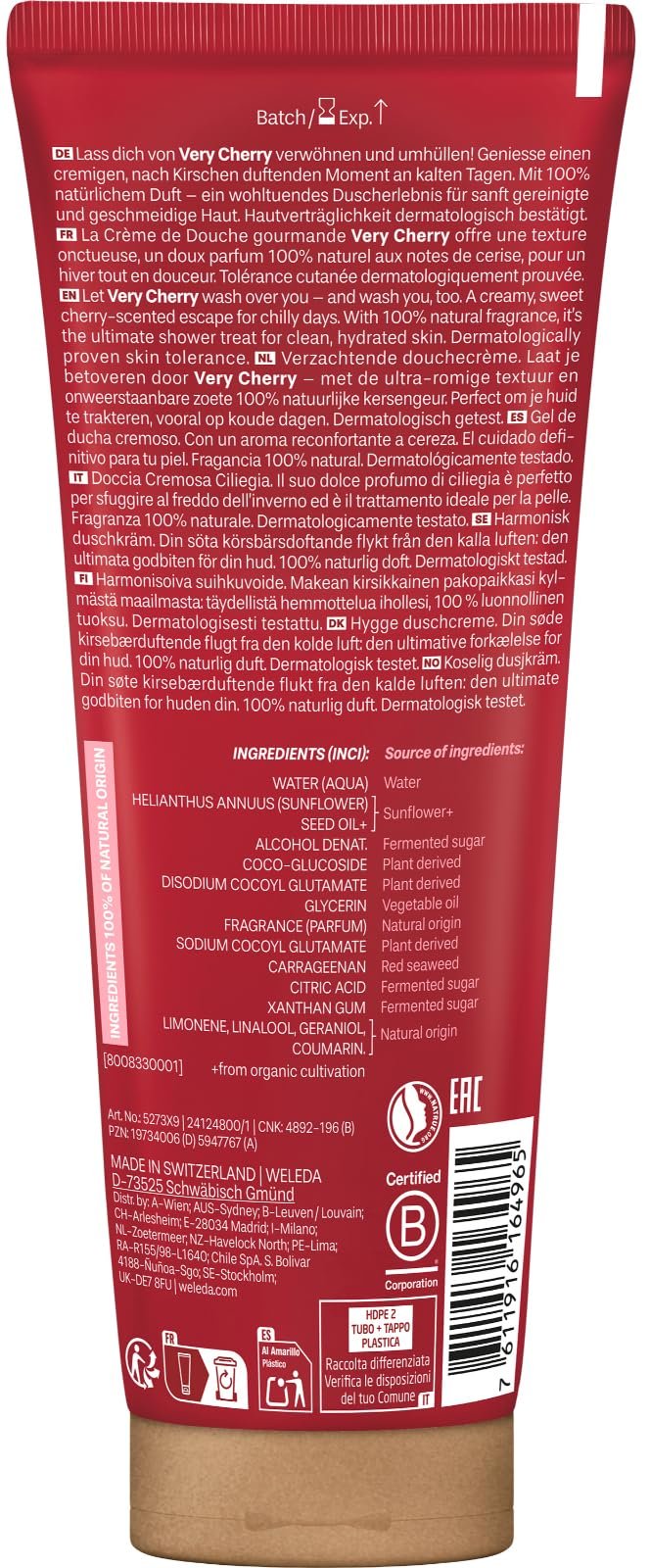 Гель для душа Weleda Bio Very Cherry Limited Edition 200 мл, фото №2