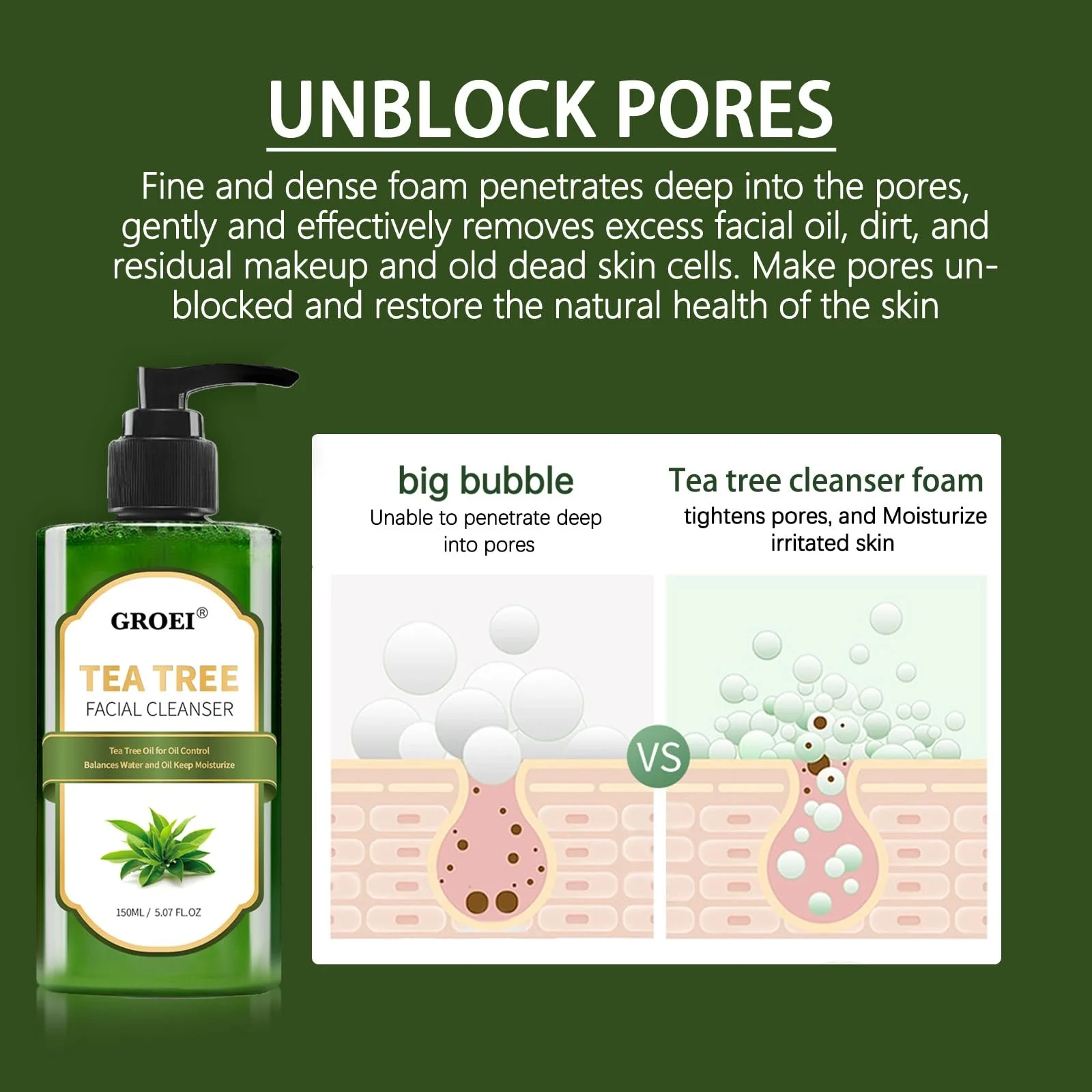 Гель для вмивання з чайним деревом і гліцерином для глибокого очищення пор для чутливої шкіри, 150 мл, фото №5 Гель для вмивання з чайним деревом і гліцерином для глибокого очищення пор для чутливої шкіри, 150 мл, фото №5
