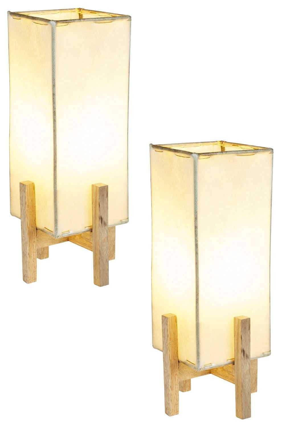 Настільна лампа Marrakesch Janka 30 см набір із 2 шт бежева (коричнева рама), фото №1