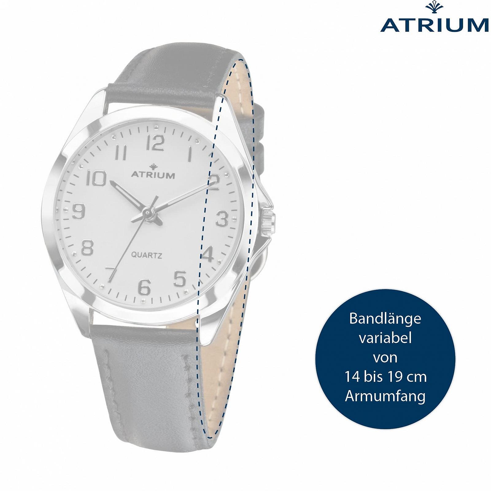 Жіночий годинник Atrium Classic A11-10 Срібний Аналоговий Кварцовий Чорний ремінець, фото №2