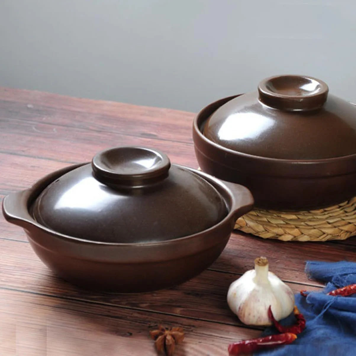 Керамическая кастрюля для супа VALICLUD с боковыми ручками термостойкая, фото №6