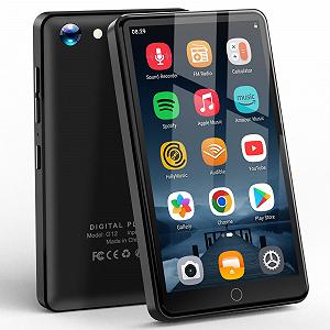 MP4 плеер 4.02 дюйма с Bluetooth и WiFi, 80 ГБ, с камерой 13 МП, музыкальный плеер для детей с динамиками, Android, с Spotify, YouTube, Play Store - Фото 1