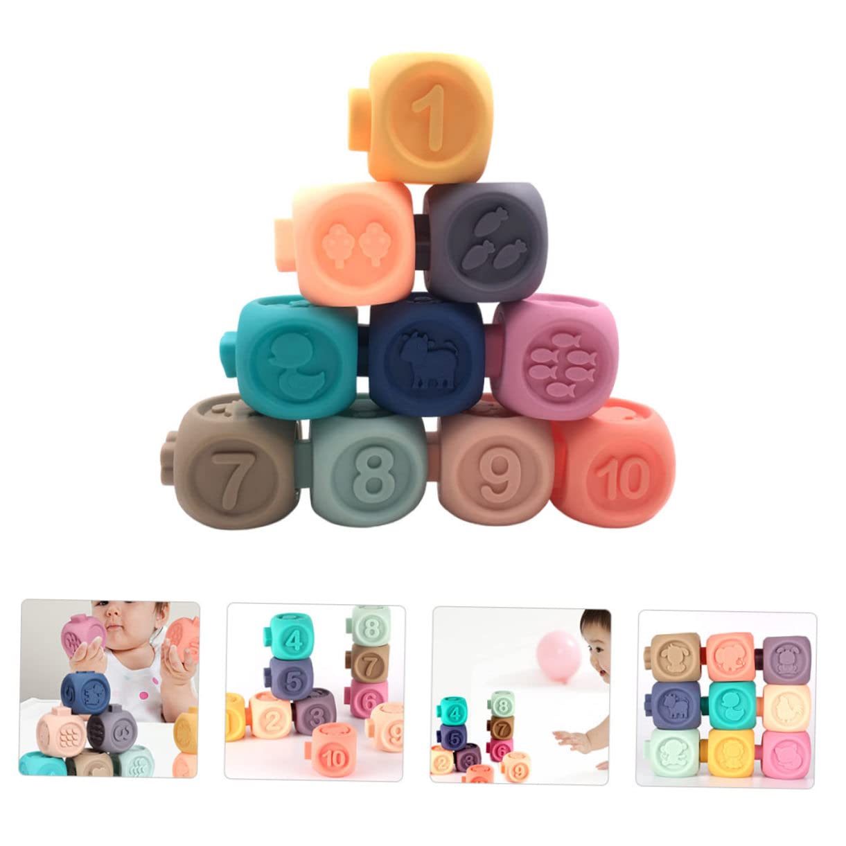 Игрушка PHENOFICE 1 Set Digital Building Blocks Chew Toy для детей Soft Rubber, фото №7