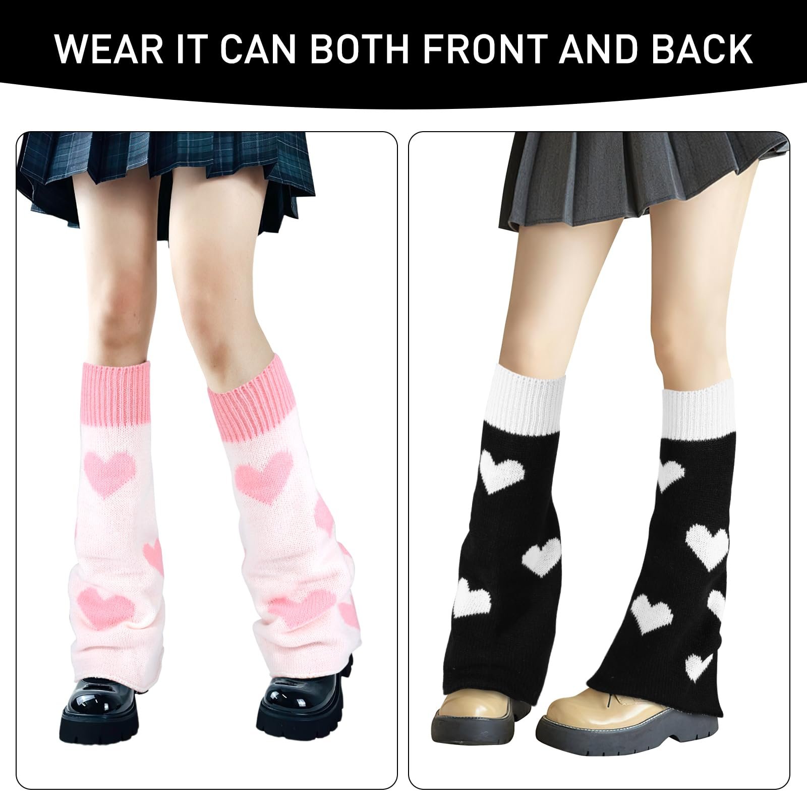 Гетры Вязаные 2 пары Y2K Термо Гетры для ног до колена для девушек и женщин, фото №4