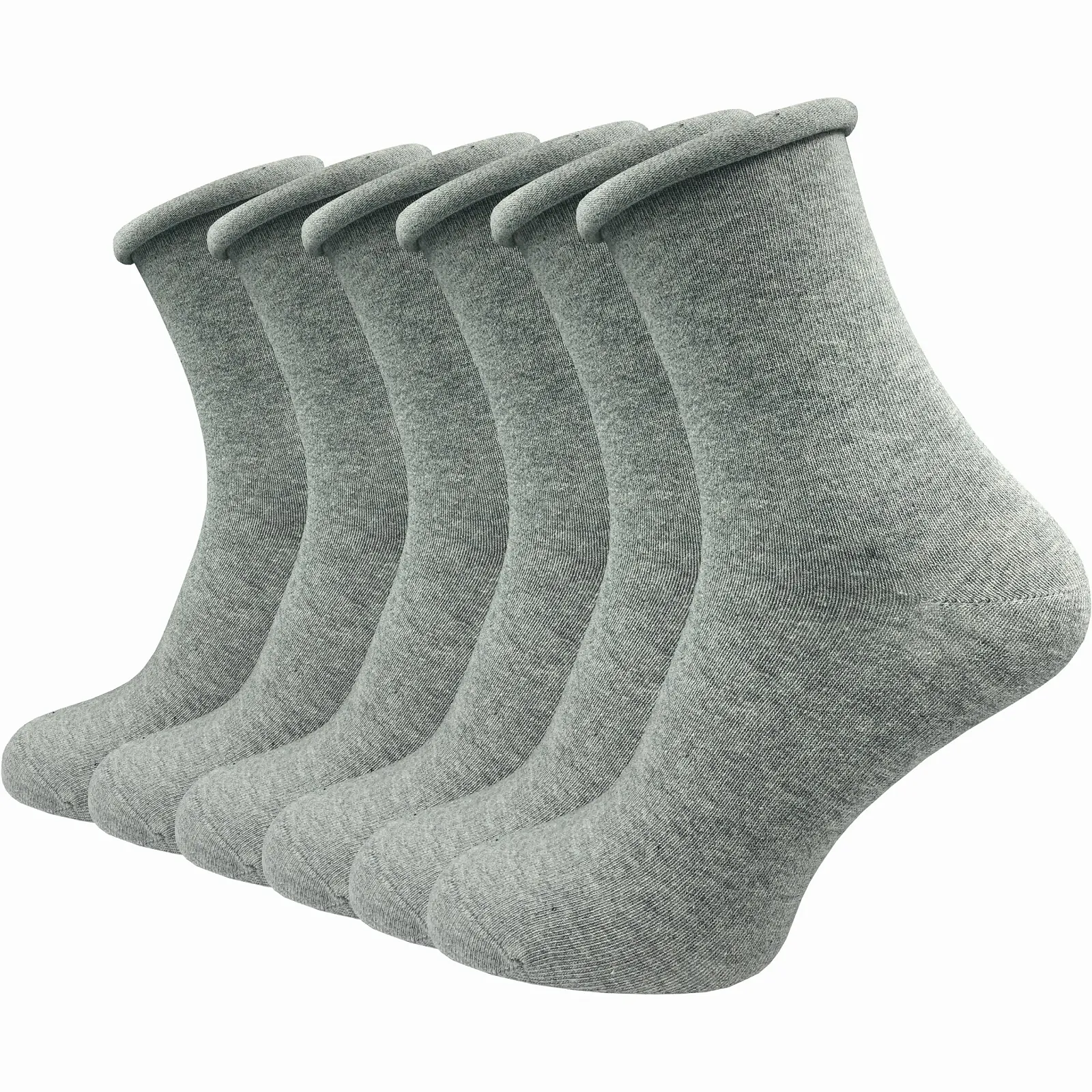 Женские носки GAWILO с закатанным краем (6 пар) без швов и резинки, диабетические носки с усиленной пяткой и носком, фото №1
