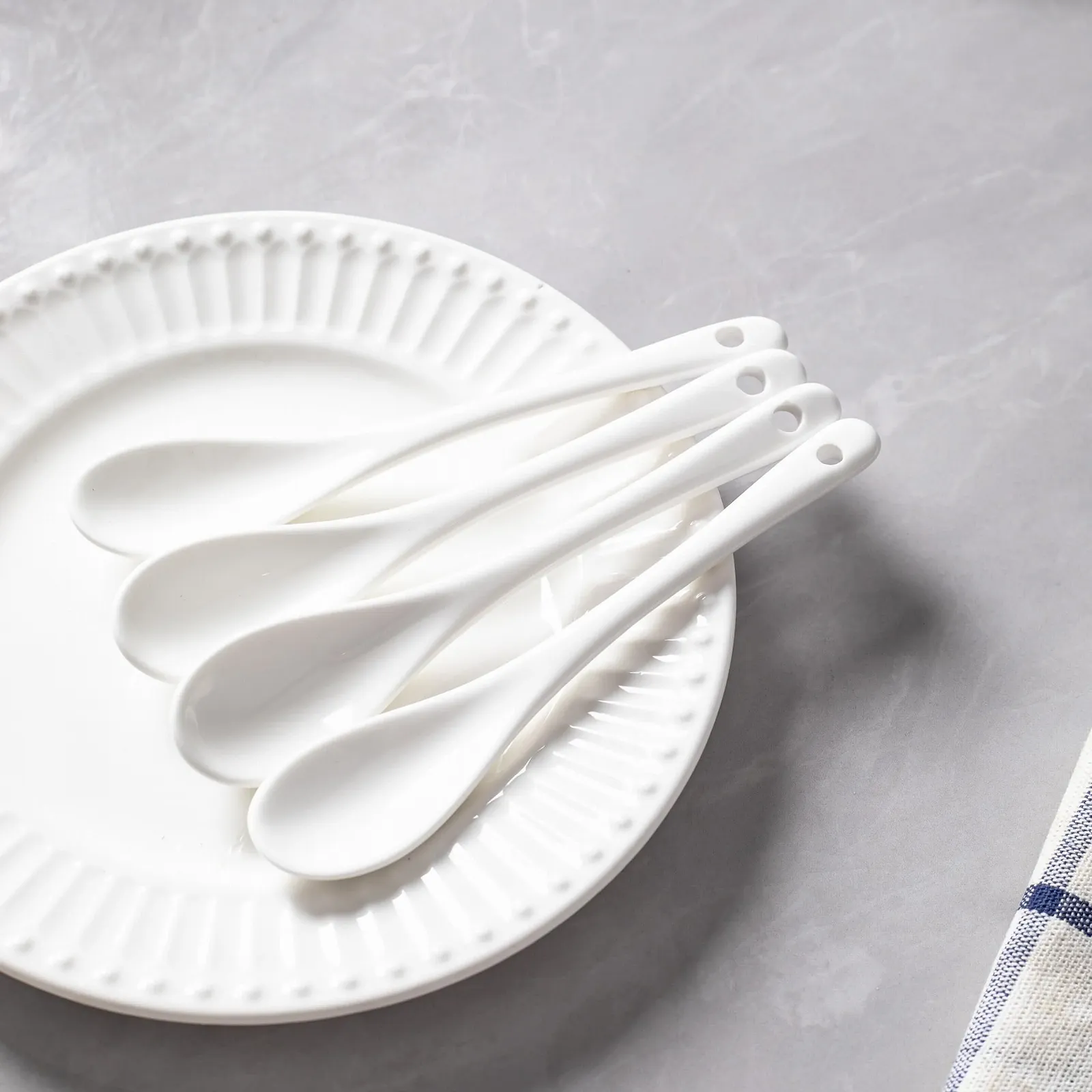 Ложка кавова порцелянова біла 6 шт., фото №3