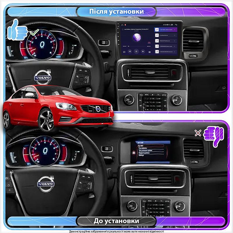 Штатна магнітола Lesko для Volvo S60 II Рестайлинг 2013-2018 екран 9 4/64Gb 4G Wi-Fi GPS Top, фото №2