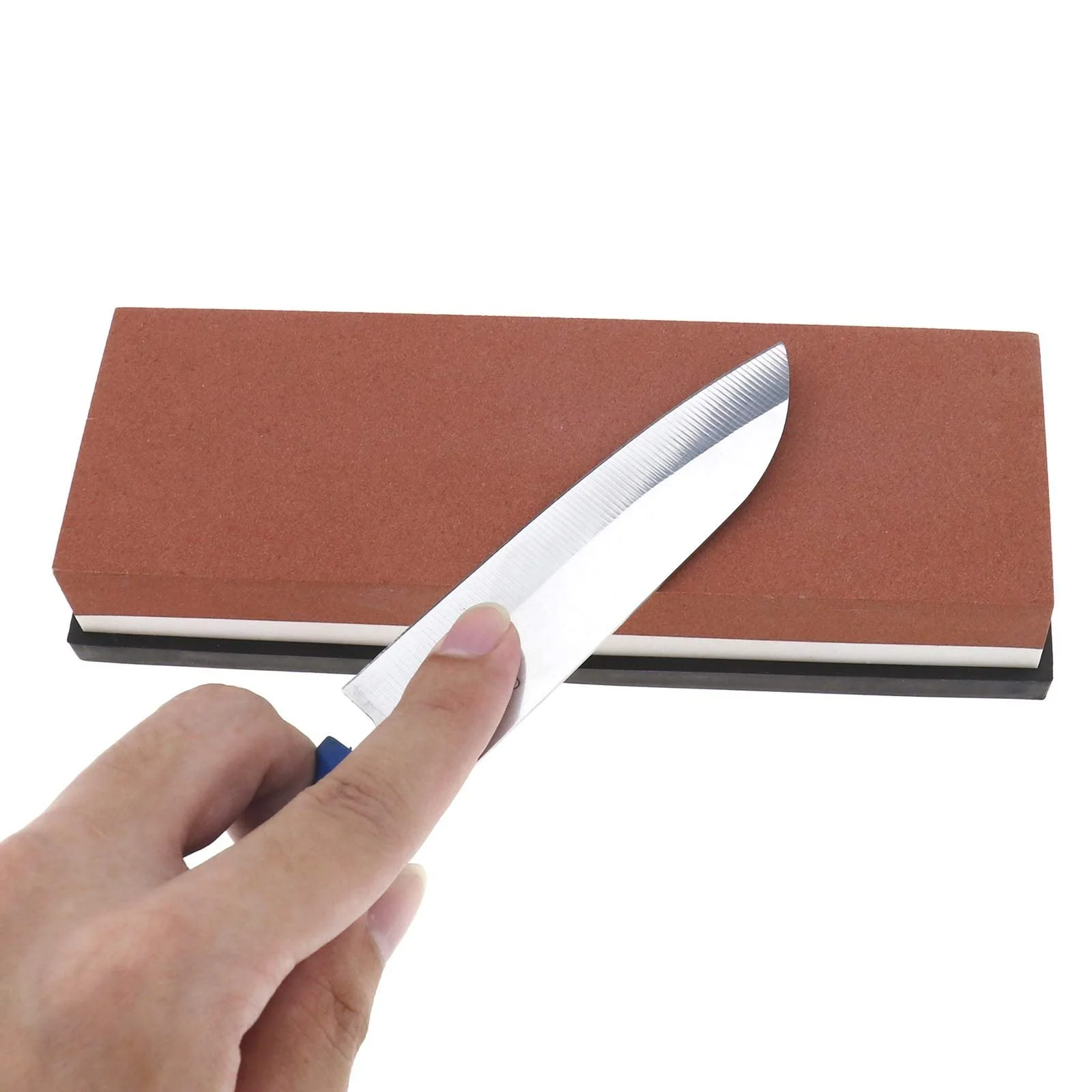 Точильний камінь водний 1000/3000 гріт білий корунд з нековзною підставкою, фото №2