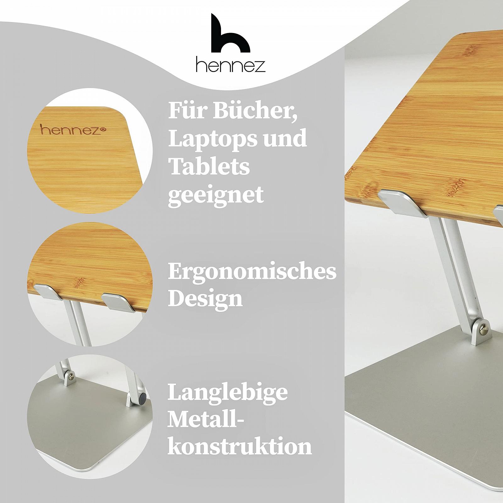 Подставка для ноутбука HENNEZ деревянная с регулировкой высоты, фото №4 Подставка для ноутбука HENNEZ деревянная с регулировкой высоты, фото №4