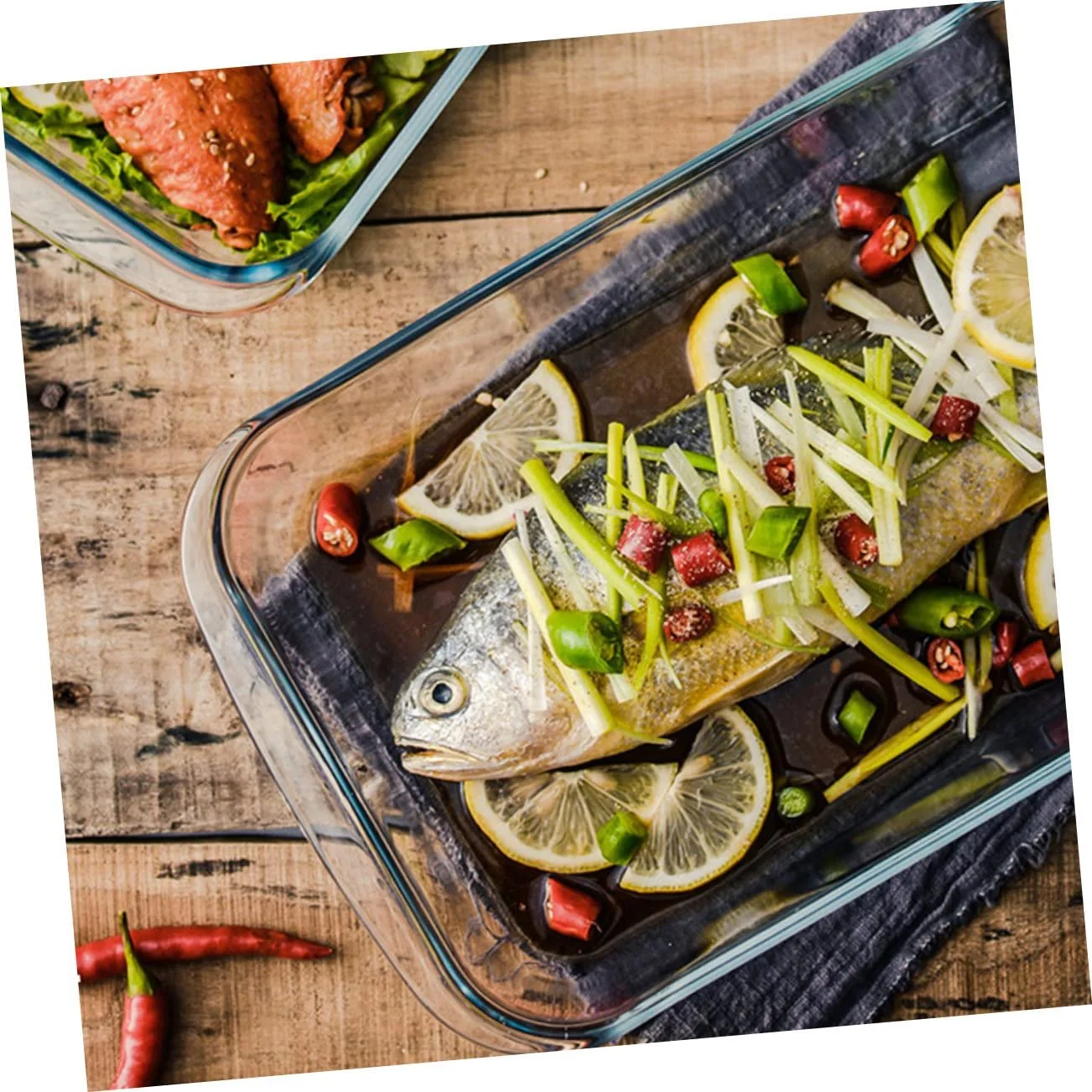 Скляне деко для випікання VALICLUD термостійке загартоване прозоре для мікрохвильової печі та духовки, фото №5 Скляне деко для випікання VALICLUD термостійке загартоване прозоре для мікрохвильової печі та духовки, фото №5