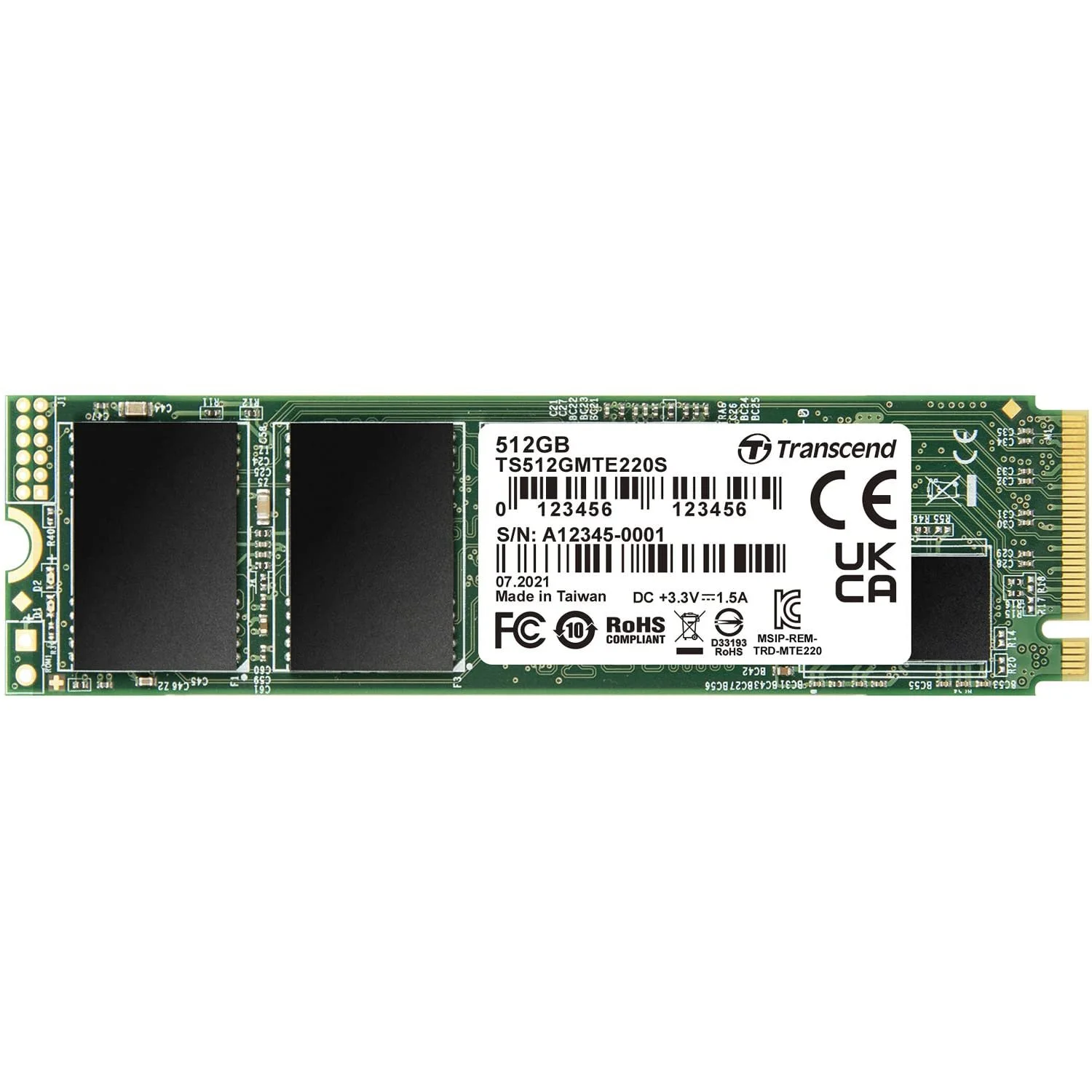 SSD Transcend MTE220S 512ГБ NVMe PCIe Gen3 x4 M.2, фото №1 SSD Transcend MTE220S 512ГБ NVMe PCIe Gen3 x4 M.2, фото №1