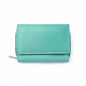 Кошелек Woodland Leathers Маленький Женский, Натуральная Кожа, RFID Защита, Бирюзовый, S, Повседневный - Фото 1