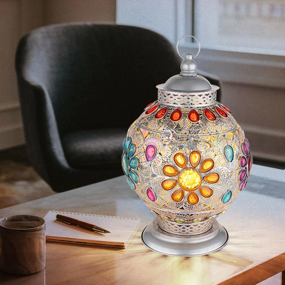 Настільна лампа Метал Акрилові кристали E27 27 x 39.5 см Срібляста, фото №4