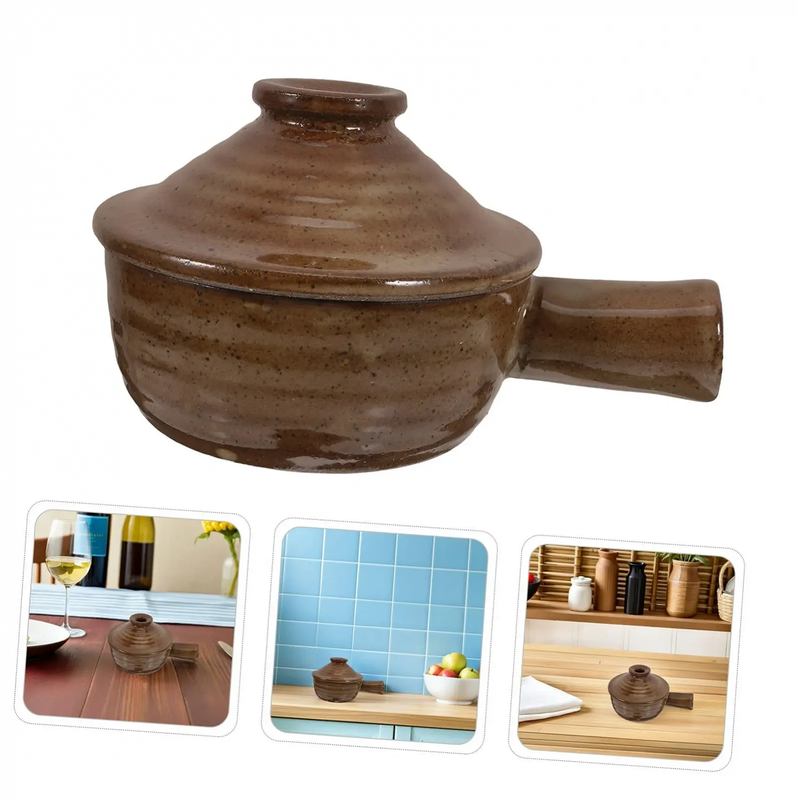 Міні Ківш TOPBATHY Набір з 2 шт керамічний для мікрохвильової печі з кришкою, фото №9