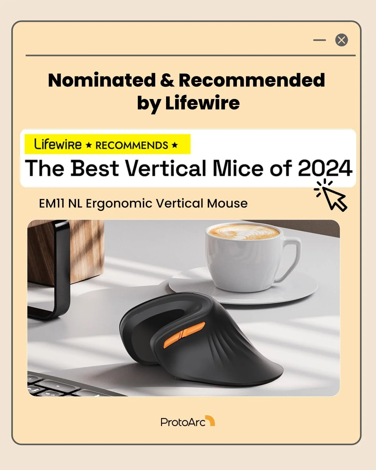 Мышь ProtoArc EM11 Беспроводная, эргономичная, вертикальная, перезаряжаемая, 3 устройства (2 x Bluetooth + USB), черно-красная, фото №3