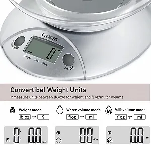 Кухонні ваги CAMRY 5 kg LCD з чашею Silver-Grey synthetic.ua - Фото 1