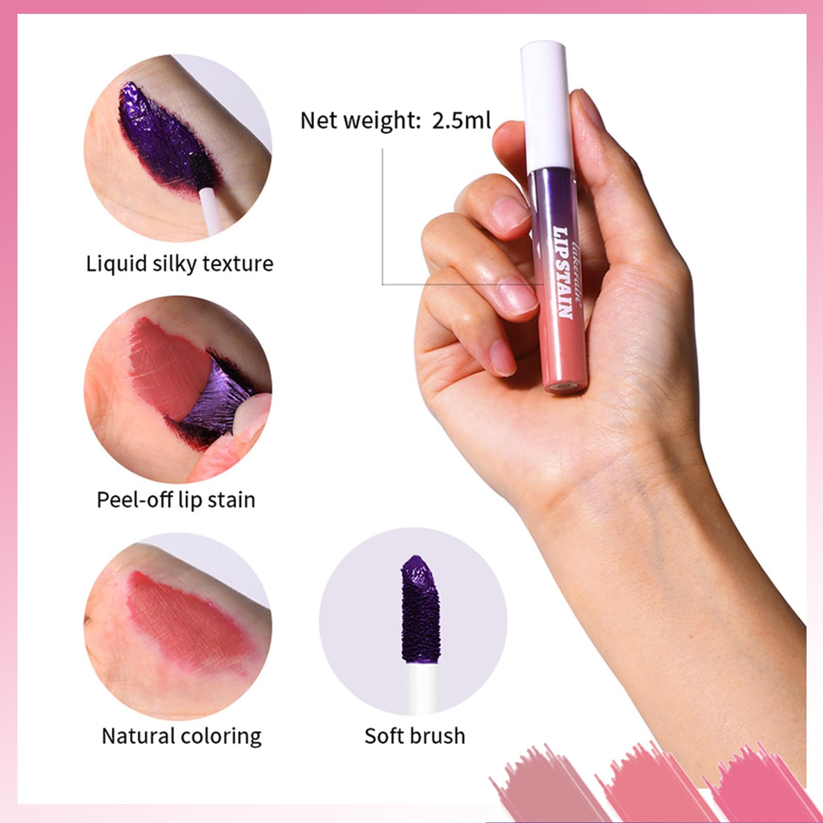 Блиск для губ Matt Lip Stain Peel Off Водостійка з гіалуроновою кислотою, фото №6