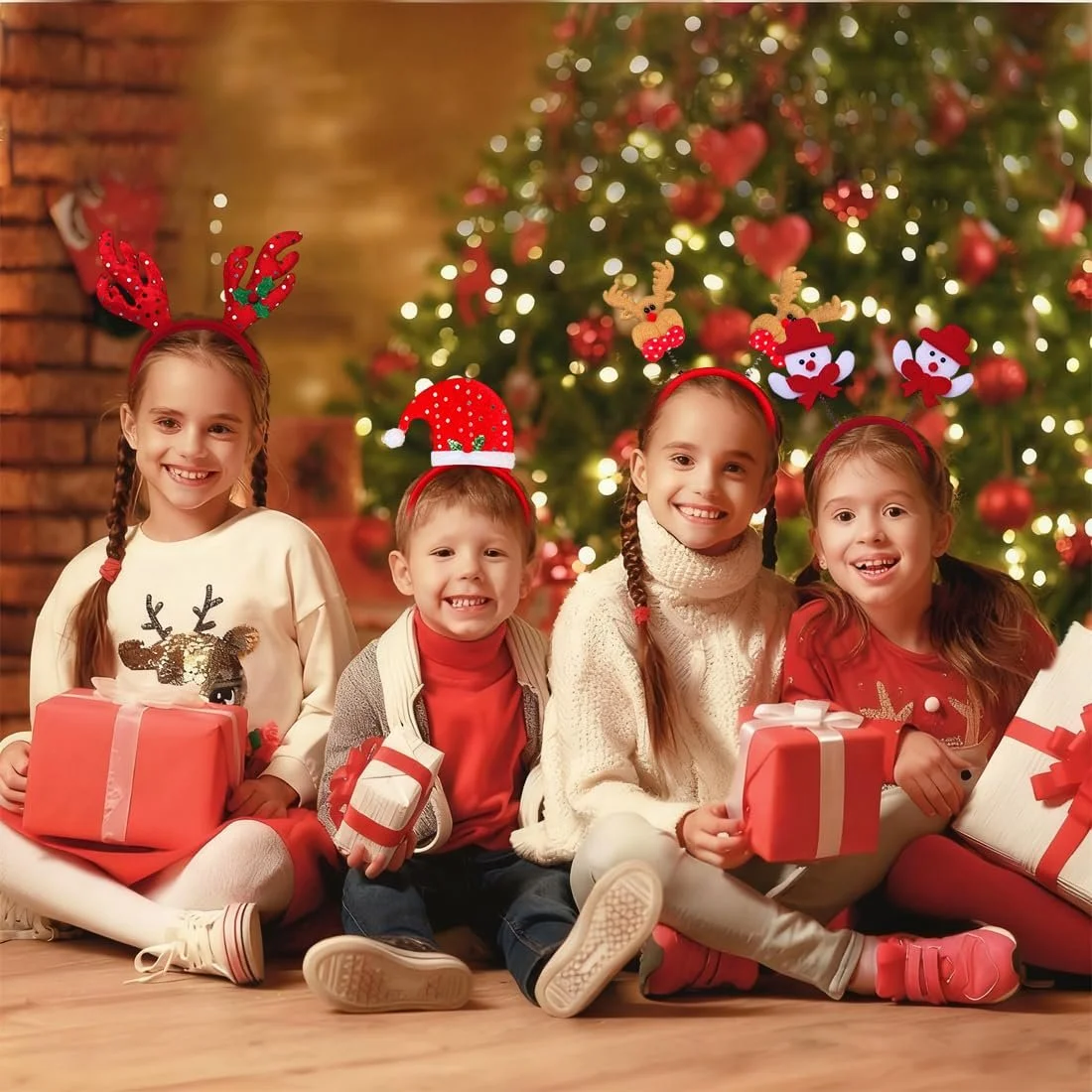 Набір із 6 Різдвяних прикрас для голови, обруч з оленячими рогами, фото №7 Набір із 6 Різдвяних прикрас для голови, обруч з оленячими рогами, фото №7