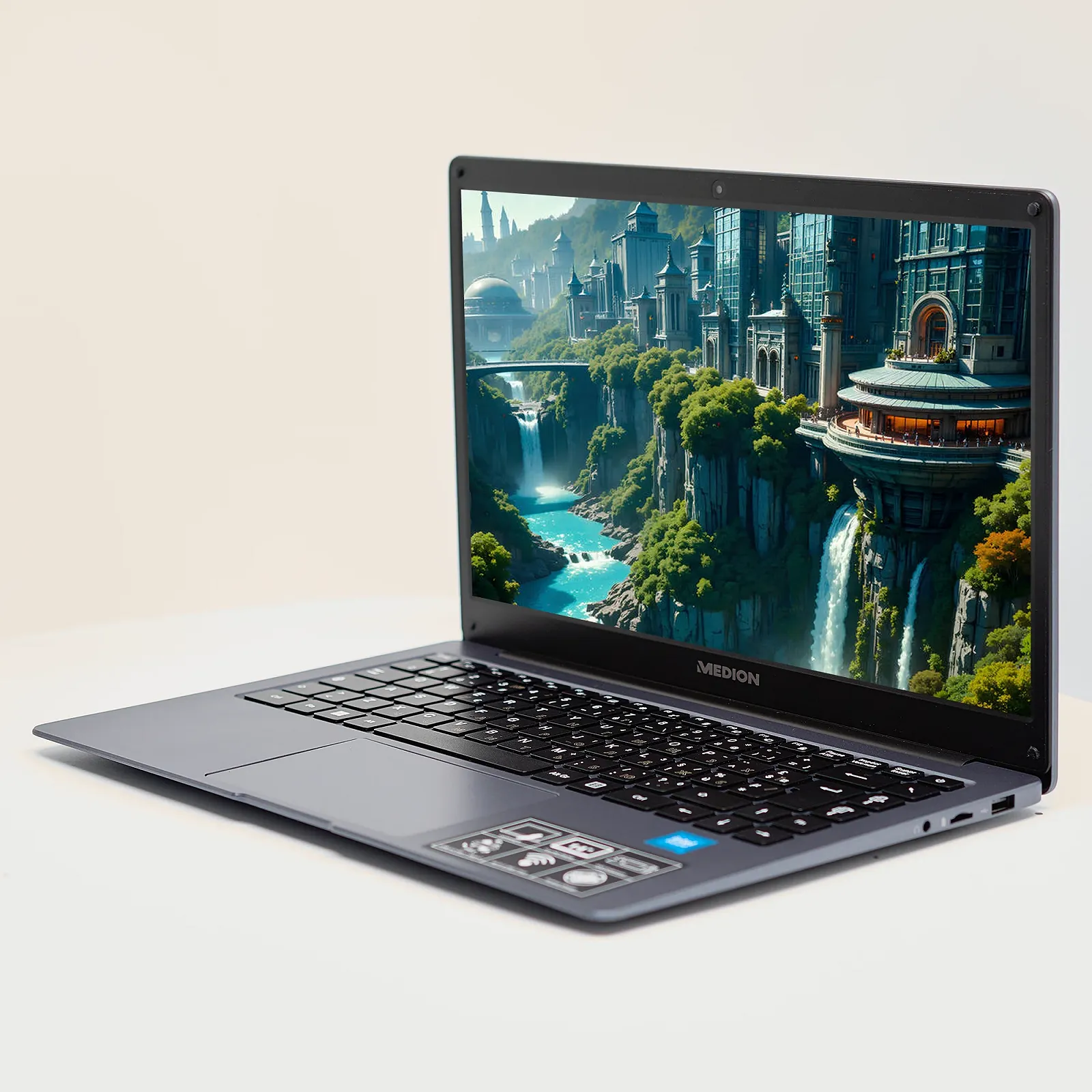 Ноутбук 14" Medion (Lenovo Group) Akoya E14223 | 4-ядерний Intel | RAM DDR4 4 ГБ | eMMC 128 ГБ | Intel UHD Graphics 600 | АКБ до 9 годин | Wi-Fi 5.0 | Bluetooth 5.1 | Win11 (5105), фото №2