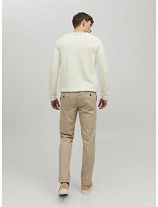 В'язаний пуловер JACK & JONES JJEHILL чоловічий, з круглим вирізом горловини, базова модель, з довгими рукавами, бавовняна сорочка synthetic.ua - Фото 1
