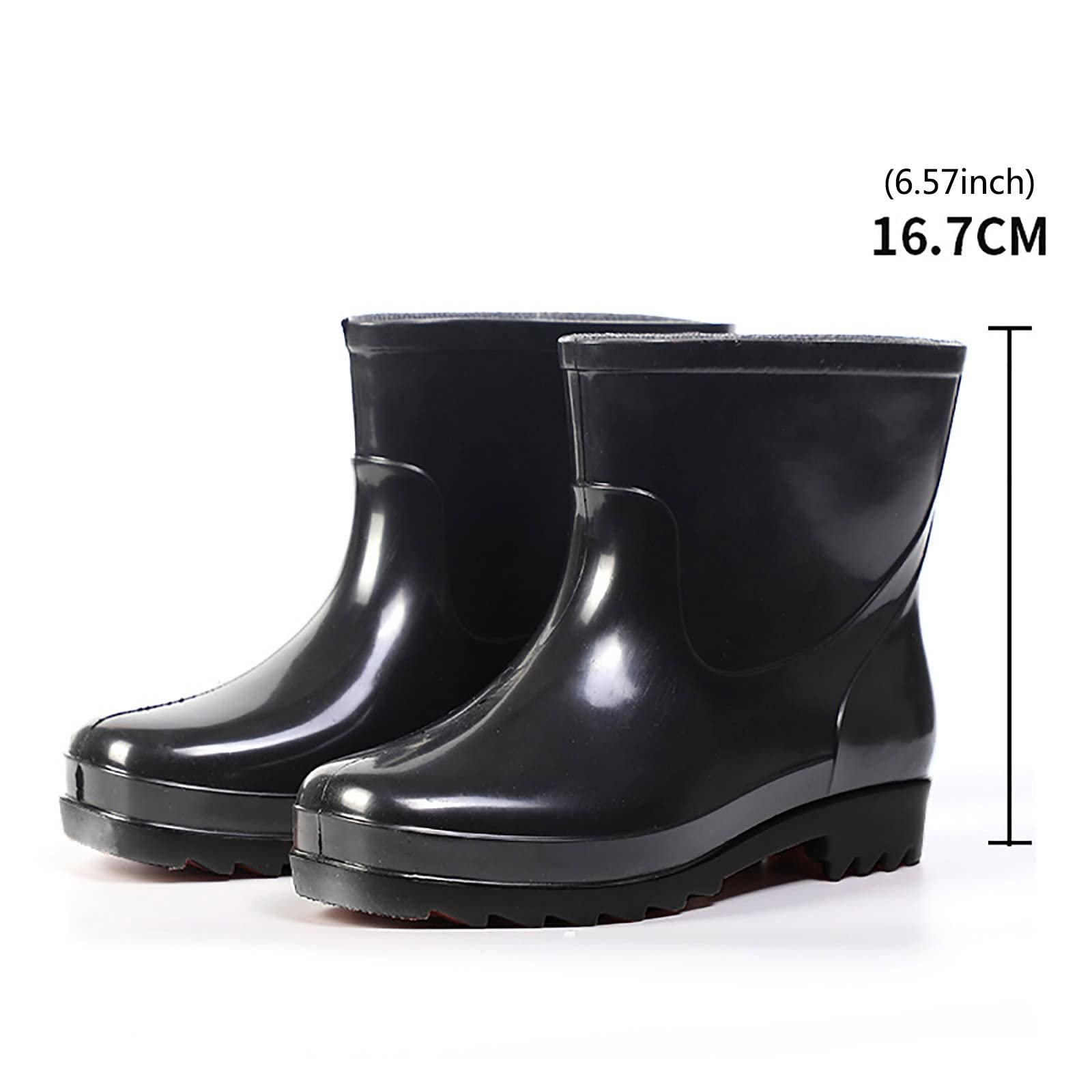 Короткие резиновые мужские дождевые ботинки Waterproof Wellington для сада, мужская непромокаемая обувь, дождевые туфли, деловая обувь для мужчин, широкие, фото №6