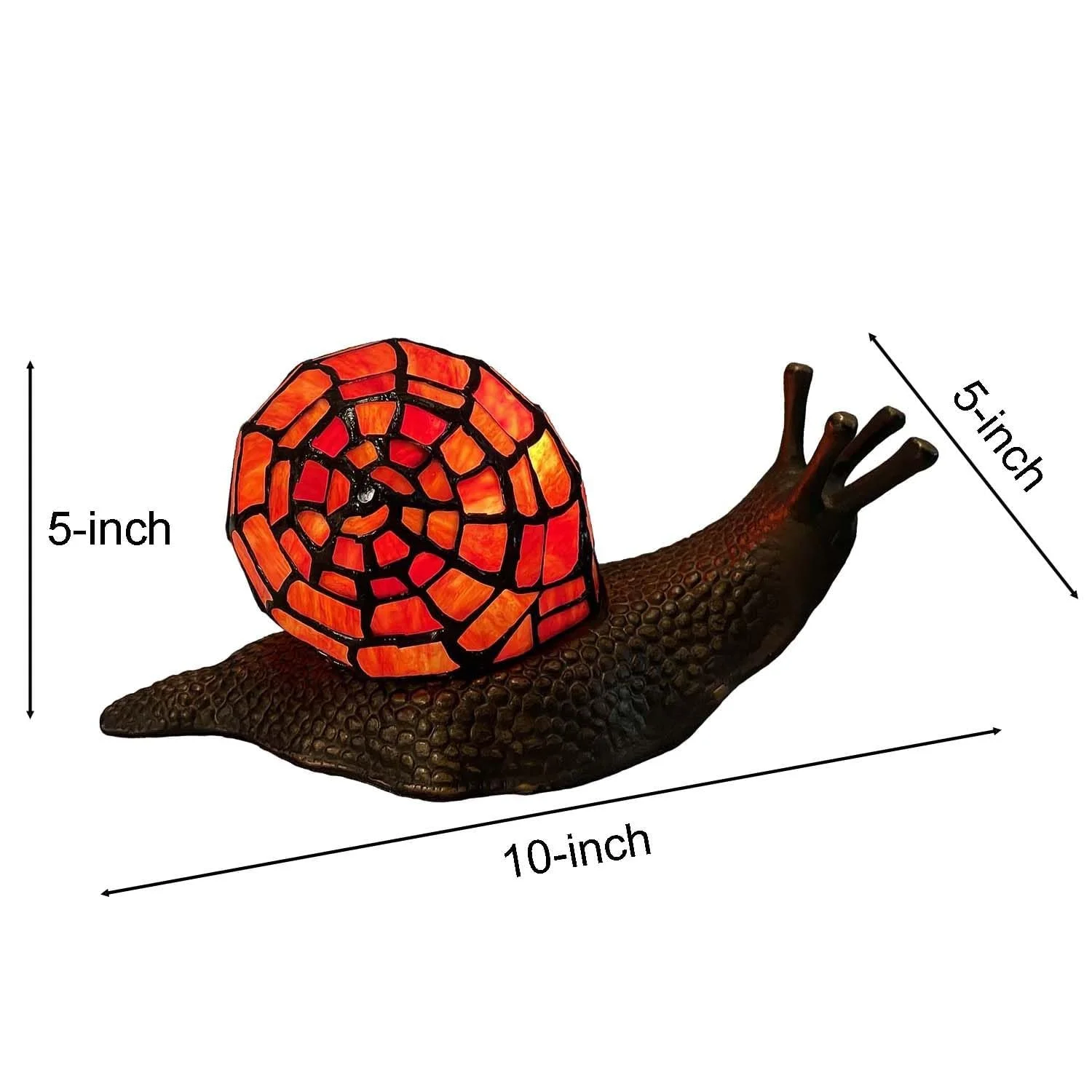 Настільна лампа Bieye L30989 у стилі Тіффані вітражне скло форма равлика Червона, фото №5