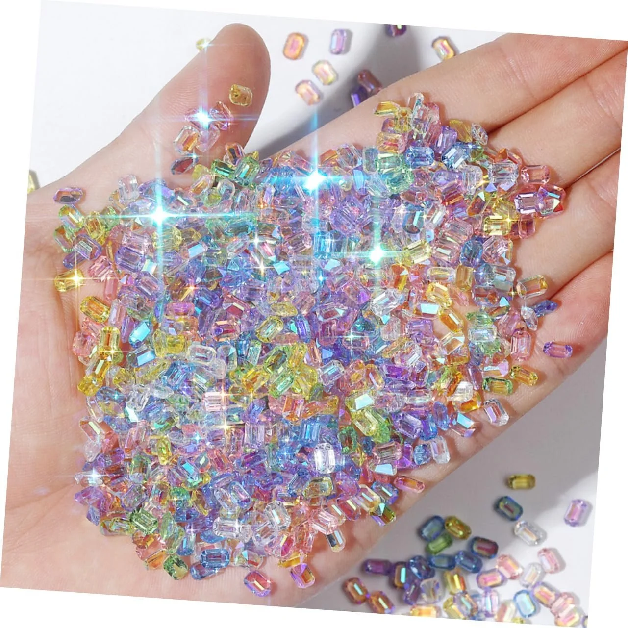 Прикраси Boxen, різнокольорові плоскі камені для творчого дизайну нігтів вдома та в салонах, фото №7