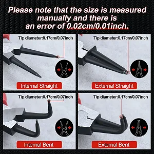 Набор плоскогубцев для стопорных колец LEONTOOL, 7 дюймов, внутренние/наружные, прямые и изогнутые губки, диаметр наконечника 0,08 дюйма цена на synthetic.ua - Фото 1 Набор плоскогубцев для стопорных колец LEONTOOL, 7 дюймов, внутренние/наружные, прямые и изогнутые губки, диаметр наконечника 0,08 дюйма synthetic.ua - Фото 1