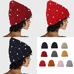 Женская зимняя шапка Ldabrye Mode с жемчугом synthetic.ua - Фото 1