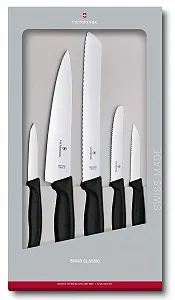 Купити Набір кухонних ножів Victorinox Swiss Classic, 5 шт., Чорний - Фото 1 Набір кухонних ножів Victorinox Swiss Classic, 5 шт., Чорний - Фото 1