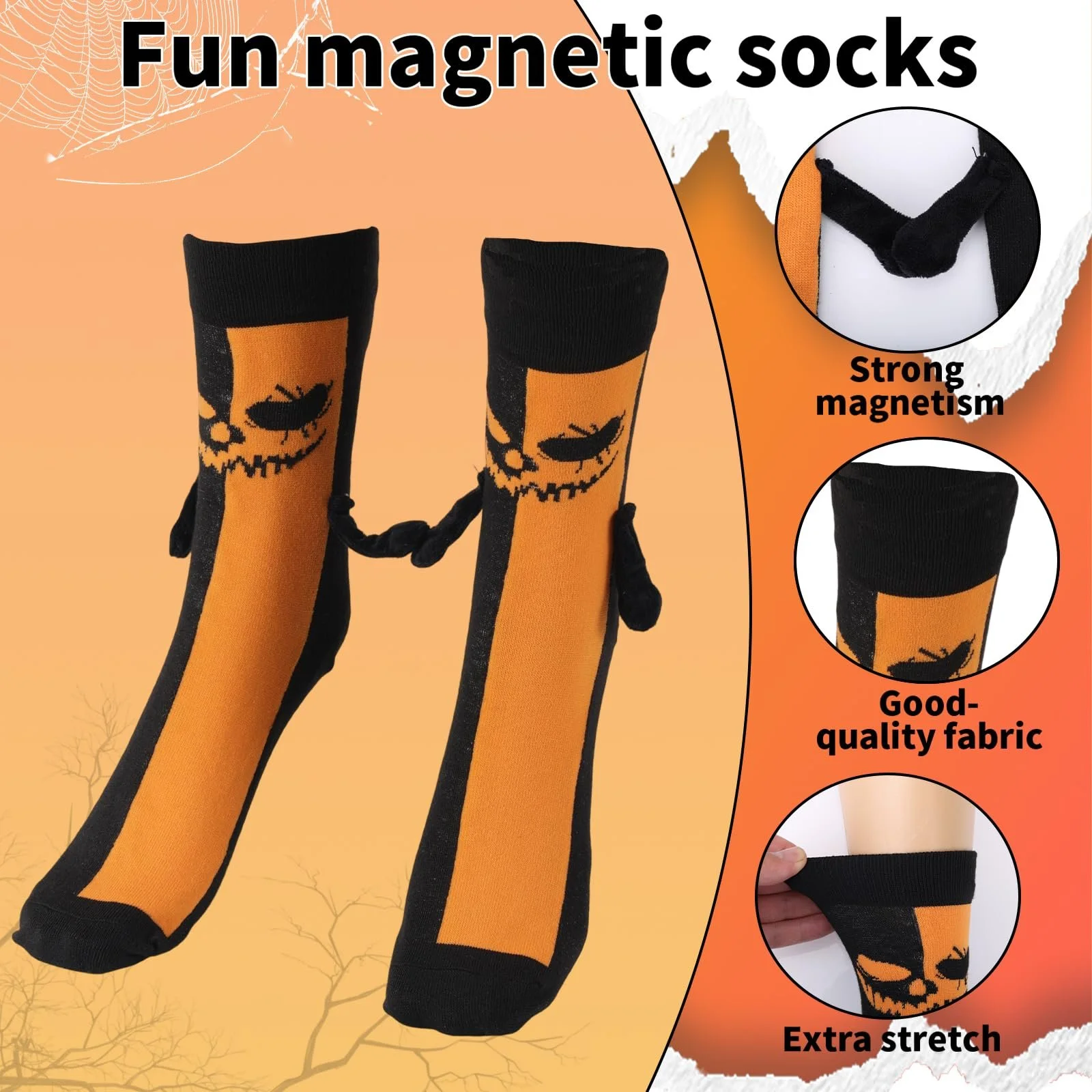 Комплект шкарпеток на Хелловін (2 пари) Magnetic Pumpkin Face, Hand in Hand, фото №4