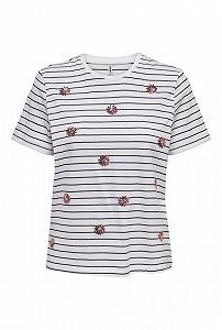 Футболка ONLKITA REG LEFLEUR TOP BOX JRS 15254498-Bright -Stripes: + PRINT FLOWER ONLY XS - Фото 1