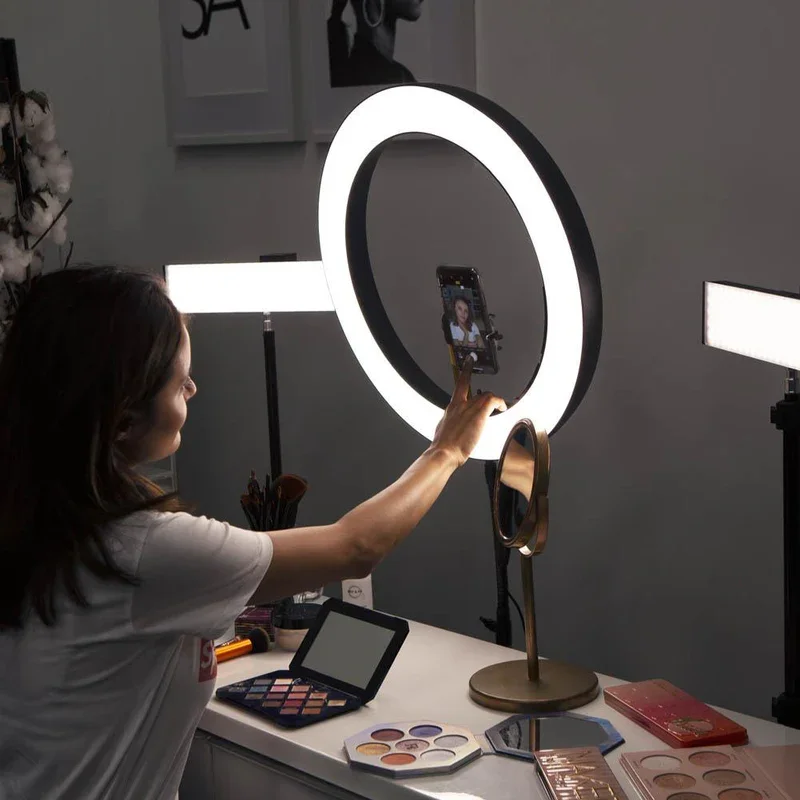 Кільцева лампа зіштативом AIXPI L218 / 10" / 2700-6500K / 120 LED / USB / Штатив 1.5м, фото №7