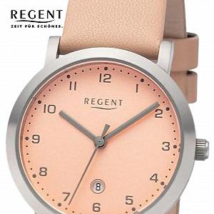 Женские Плоские Часы REGENT Titanium 3268.90.10 30 мм Кварцевые Аналоговые Абрикосовые, Абрикосовые, Ремешок synthetic.ua - Фото 1
