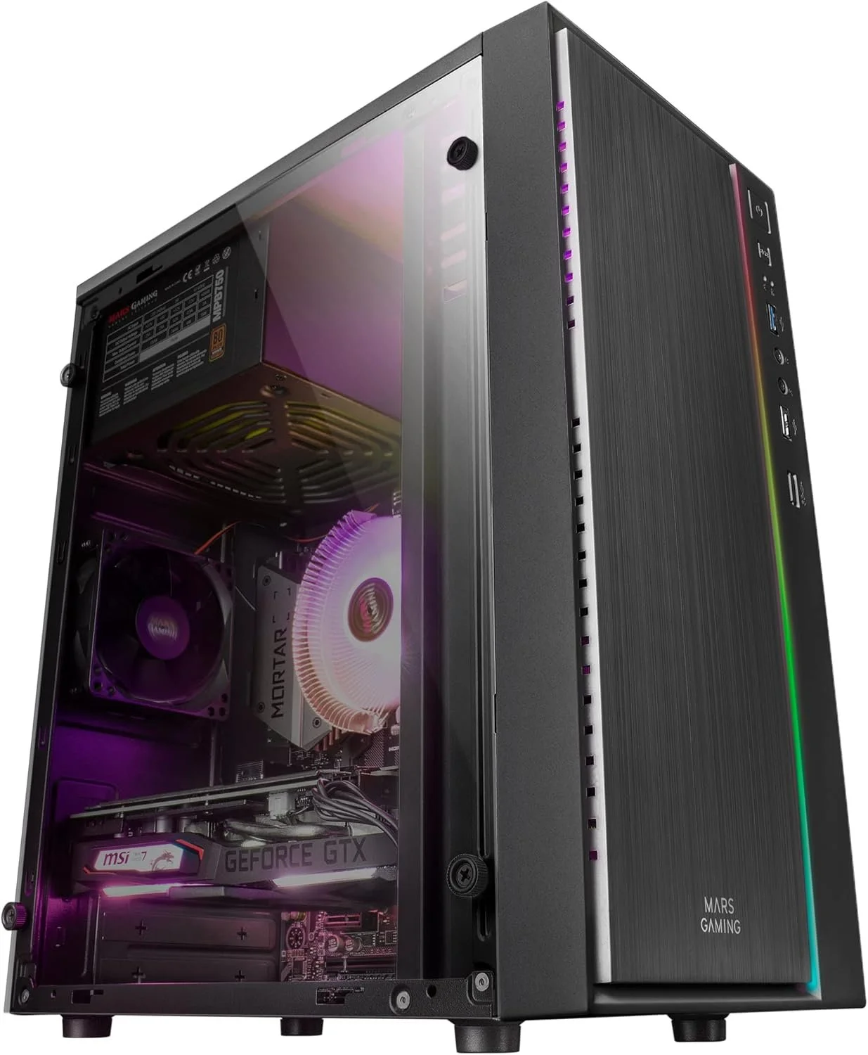 Корпус для ПК / Mars Gaming MCM / Mini Tower / Без БП / RGB-подсветка / Черный, фото №3