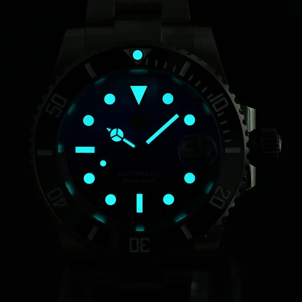Часы для дайвинга San Martin SN017 Ghost Luxury Автоматические механические Зеленый циферблат, Зеленый ремешок, Браслет, фото №3