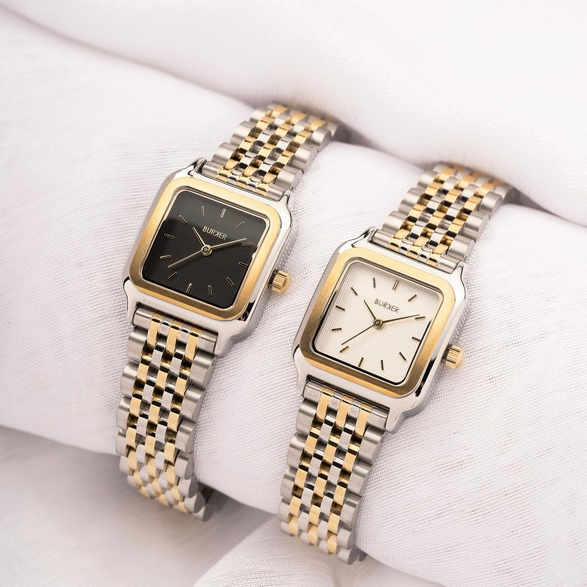 Часы BURKER Macy Женские Квадратные Часы Женский Браслет из звеньев Нержавеющая сталь Аналоговый Кварцевый 3 ATM Водонепроницаемые Золотой Серебряный, фото №7
