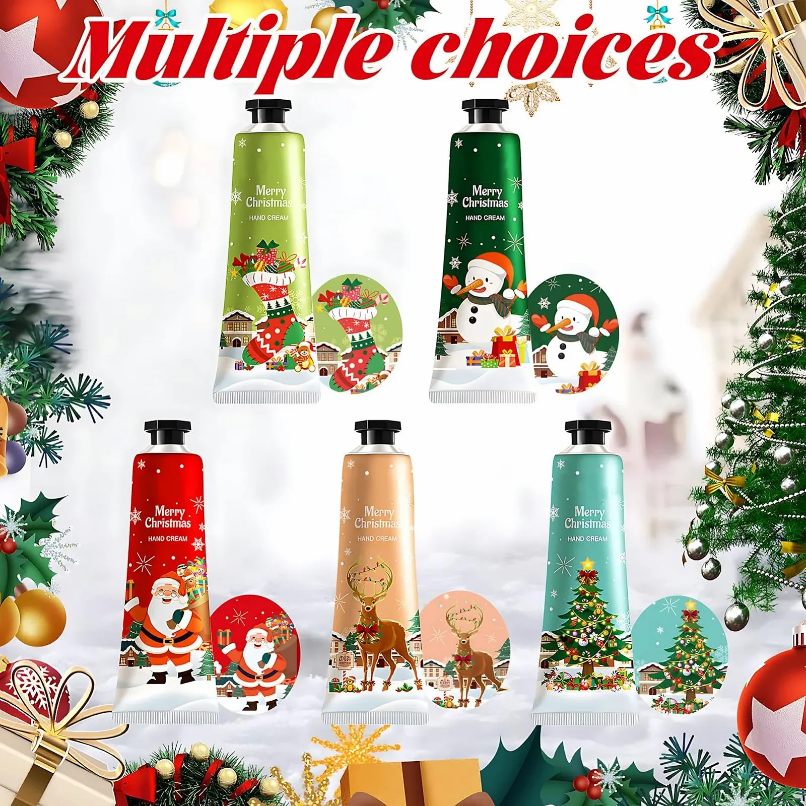 Набір Різдвяних Кремів для Рук, Зволожуючий, 5 шт, фото №3 Набір Різдвяних Кремів для Рук, Зволожуючий, 5 шт, фото №3