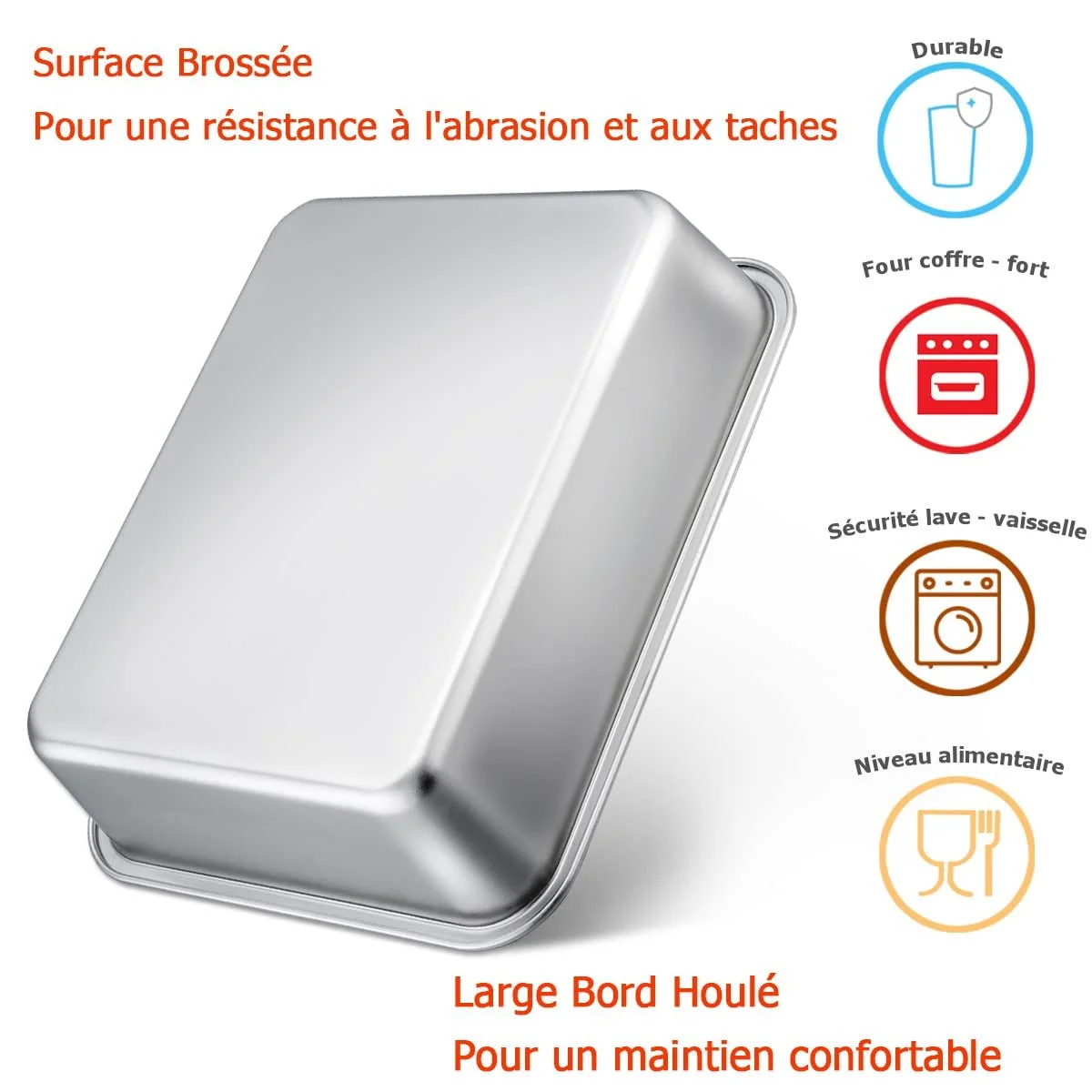 Форма для запекания Joyfair прямоугольная из нержавеющей стали 32 x 25 x 8 см, фото №3