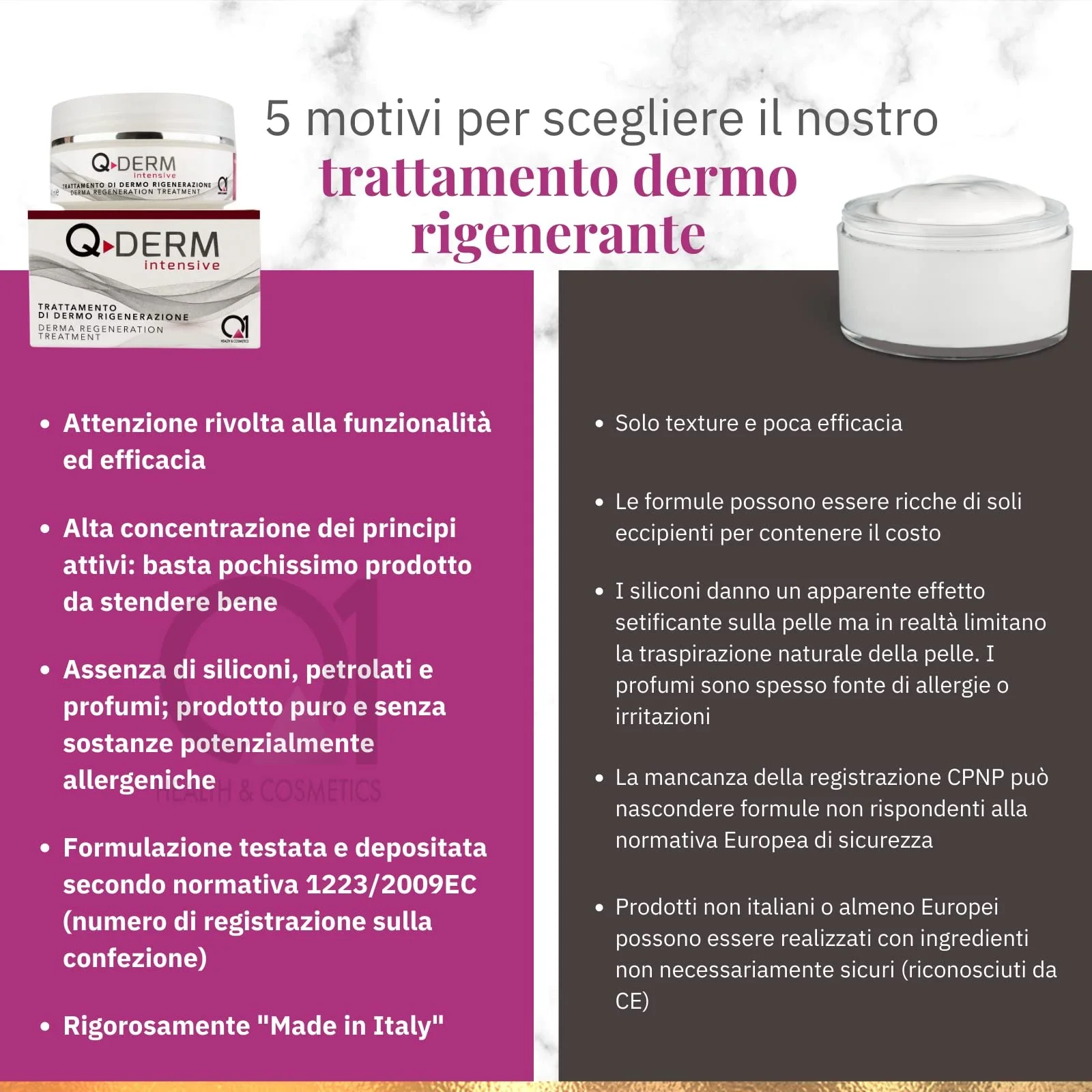 Крем для обличчя Q1 Q-Derm інтенсивний проти зморшок для жінок відновлювальний та зволожувальний 40 мл, фото №4