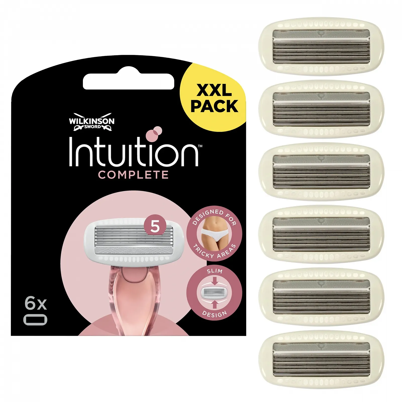 Сменные кассеты Wilkinson Sword Intuition Complete для женщин, 5 лезвий, гель Skin Protect, фото №1