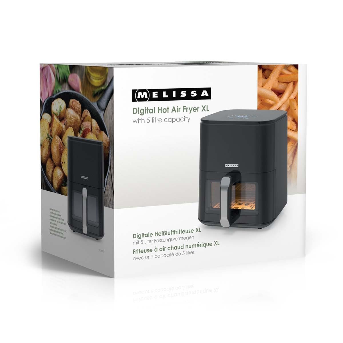 Мультипіч Melissa Digital Hot Air Fryer XL 5 л 8 програм Таймер 60 хв Сенсорний екран Оглядове вікно Чорна, фото №13 Мультипіч Melissa Digital Hot Air Fryer XL 5 л 8 програм Таймер 60 хв Сенсорний екран Оглядове вікно Чорна, фото №13