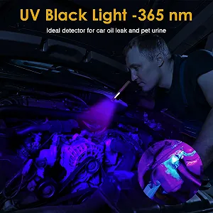 Ліхтарик WholeFire Mini UV Blacklight, 800 люмен, висока яскравість, світлодіодний кишеньковий з 365nm УФ чорним світлом, 4 режими з COB світлом та магнітом synthetic.ua - Фото 1